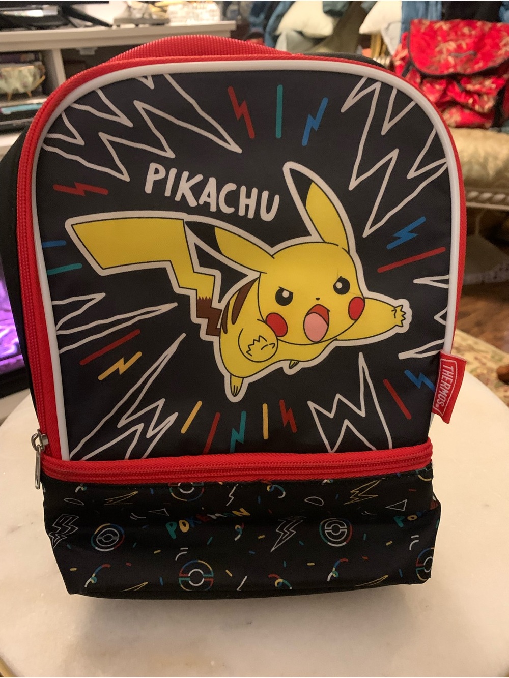Thermos Kids Pikachu Black Red Yellow Insulated Lunch Bag
